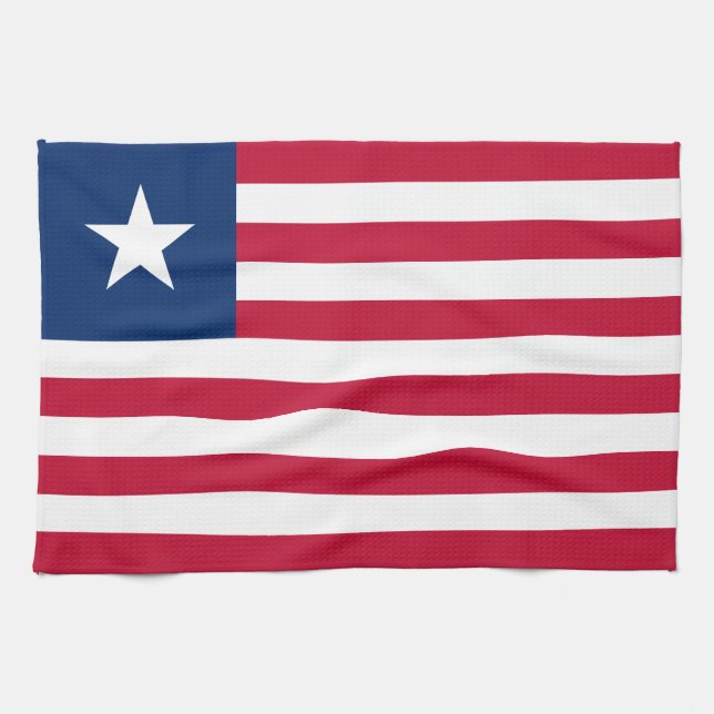 Liberias flagga kökshandduk (Horisontell)