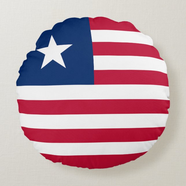 Liberias flagga rund kudde (Framsidan)