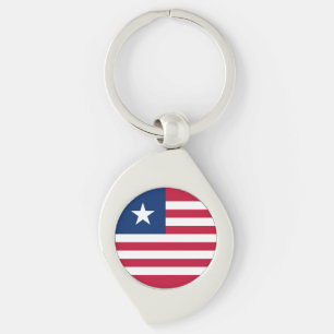 Liberias flagga swirl silverfärgad nyckelring