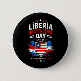 Liberias självständighetsdag 26 juli Liberia Flagg Knapp