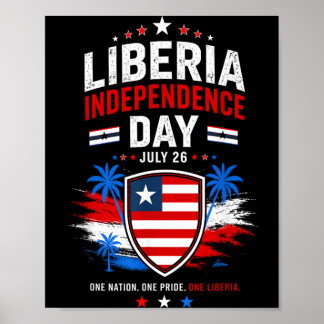 Liberias självständighetsdag 26 juli Liberia Flagg Poster