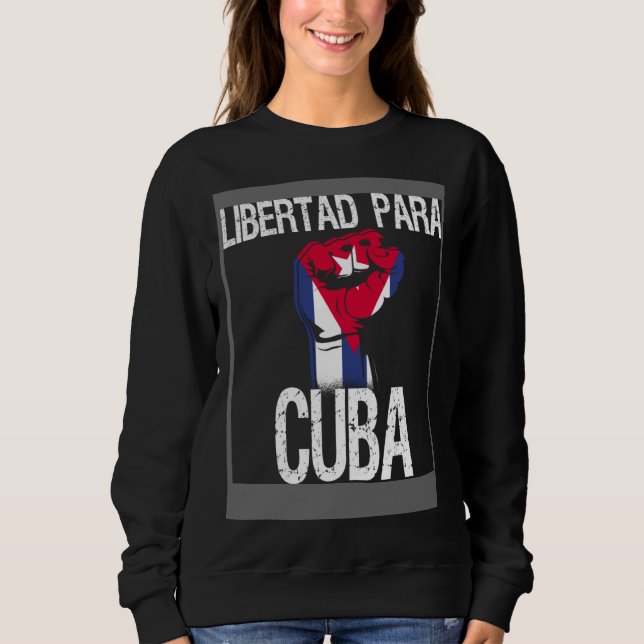 Libertad Para Cuba SOS Cuban Pro Freedom Movement T Shirt (Framsida)