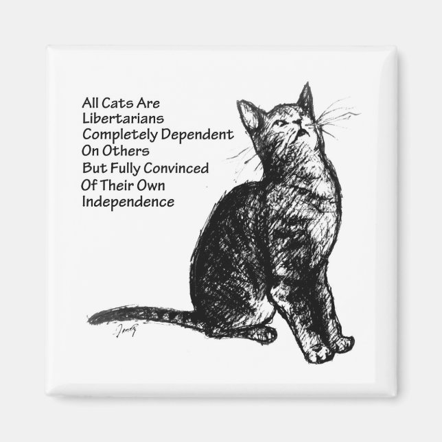 Libertarian Cat Magnet (Framsidan)