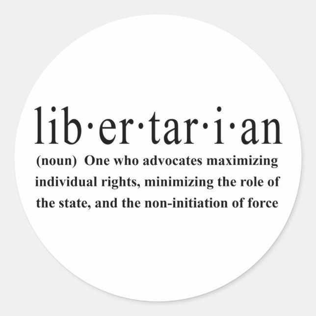Libertarian Definition Runt Klistermärke (Framsida)