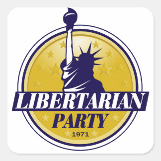 Libertarian Party Logotyp Fyrkantigt Klistermärke