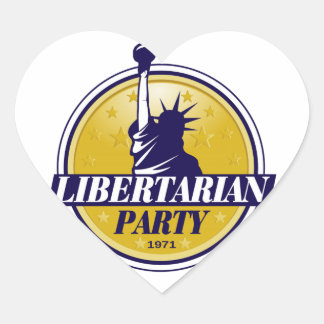 Libertarian Party Logotyp Hjärtformat Klistermärke