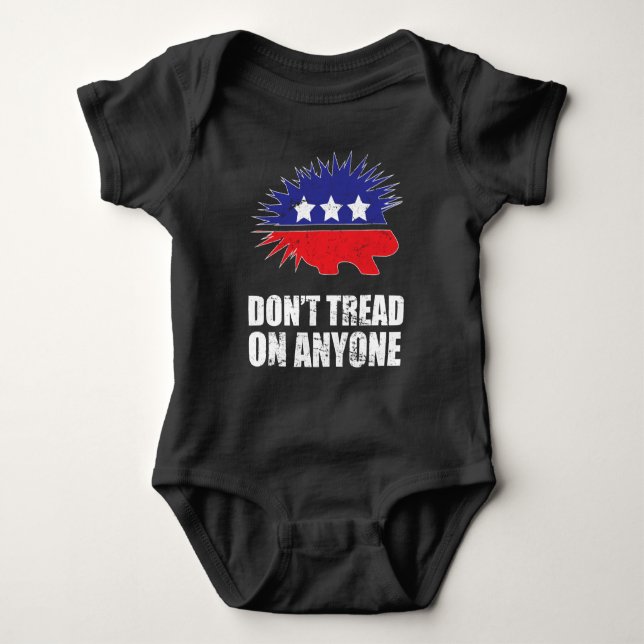 Libertarian Porcupine Logo Don't Tread on Anyone T Shirt (Framsida)