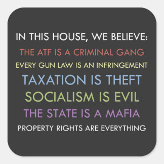 Libertarius publicus fyrkantigt klistermärke