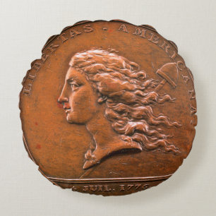 Libertas Americana, Frankrike, 1782 Dekorativ kudd Rund Kudde