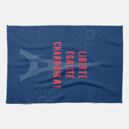 Liberté Égalité Chardonnay Funny Eiffel Torn Vin Kökshandduk