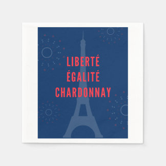 Liberté Égalité Chardonnay Funny Eiffel Torn Vin Pappersservett