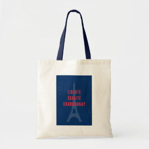 Liberté Égalité Chardonnay Funny Eiffel Torn Vin Tygkasse