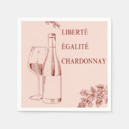 Liberté Égalité Chardonnay Funny Vin Illustration Pappersservett
