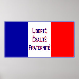 Liberté, Egalité, Fraternité Fransk Flagga Bastill Poster