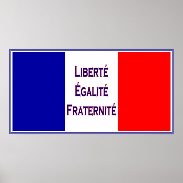 Liberté, Egalité, Fraternité Fransk Flagga Bastill Poster (Framsidan)