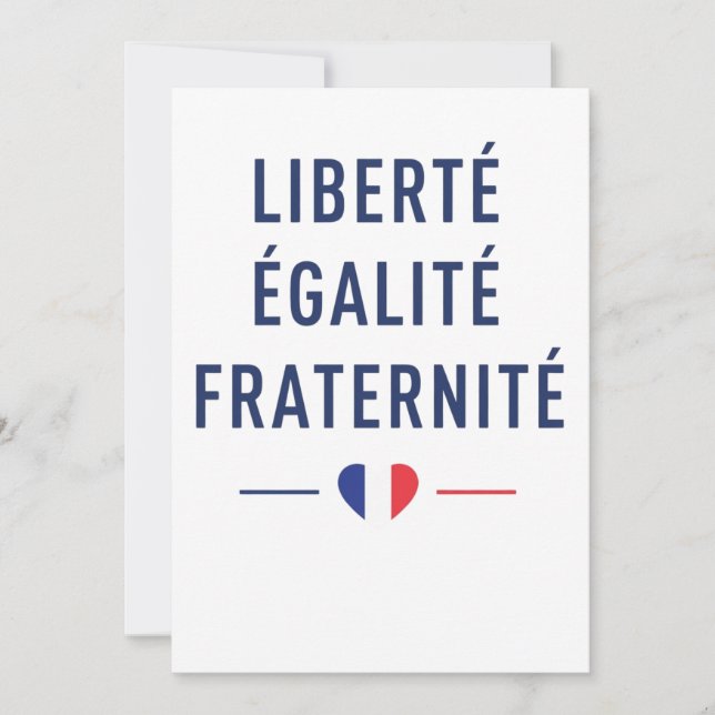 Liberté Égalité Fraternité Fransk Motto Hälsning  Inbjudningar (Framsida)