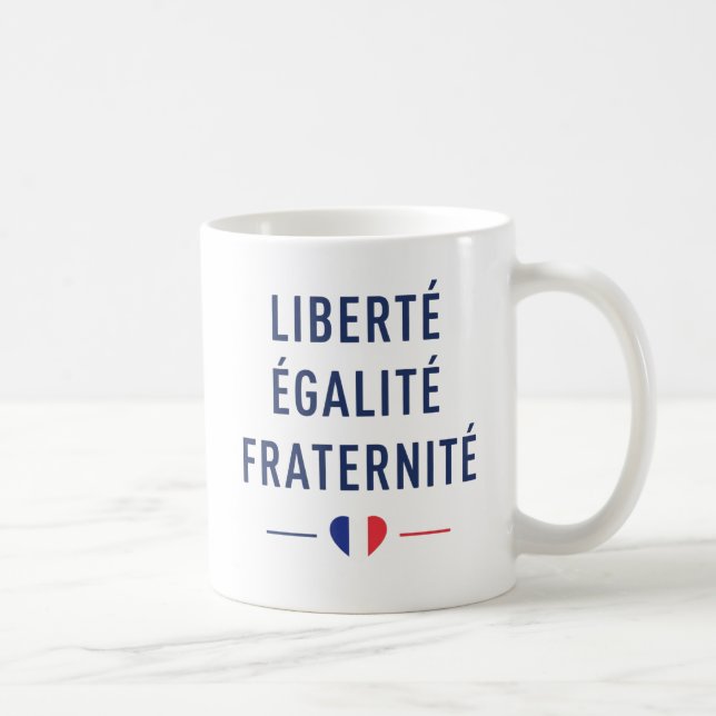Liberté Égalité Fraternité Fransk Motto Mugg  (Höger)