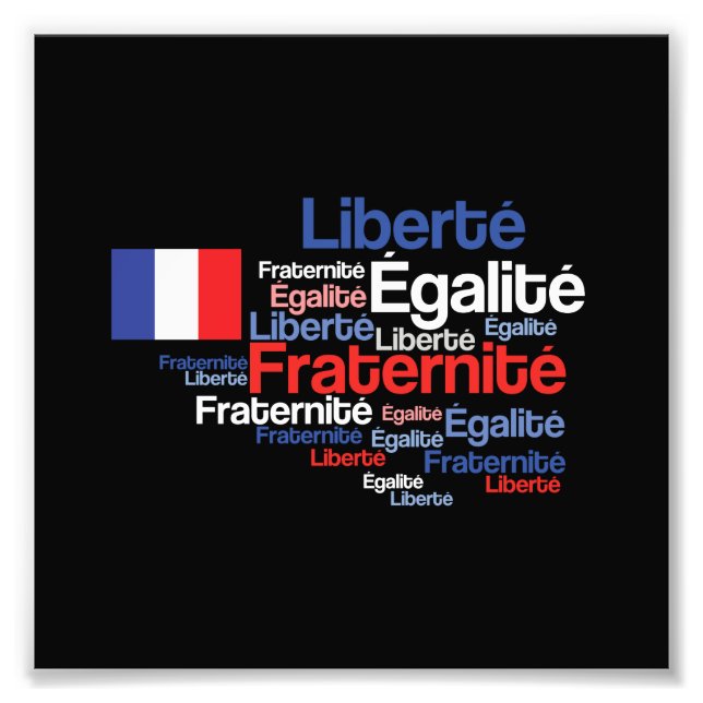 Liberté, Égalité, Fraternité Fransk National Motto Fototryck (Framsidan)