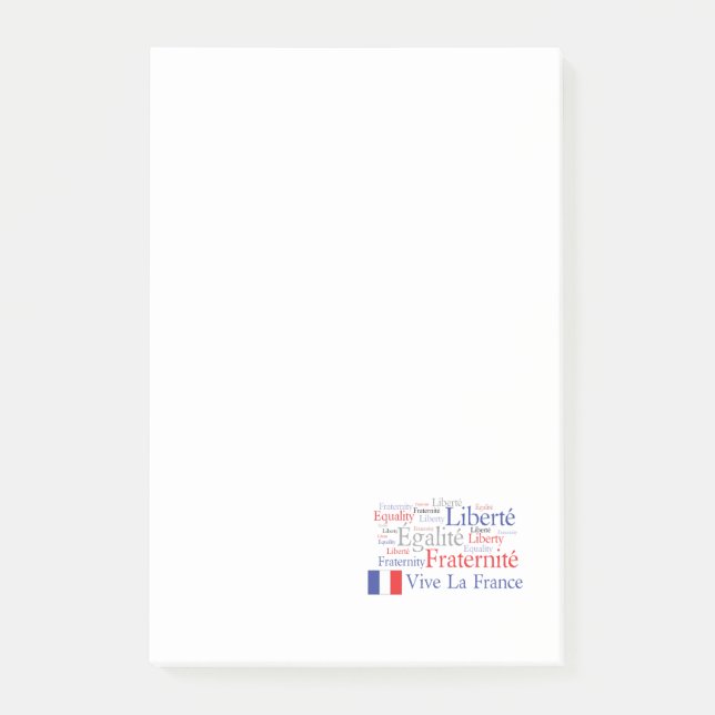 Liberté - Egalité - Fraternité: Fransk revolution Post-it Block (Framsida)