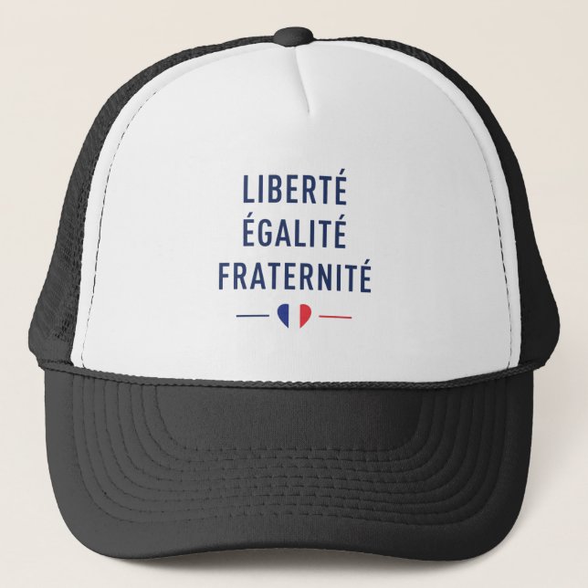 Liberté Égalité Fraternité Fransk Trikolorfärgad m Keps (Framsida)