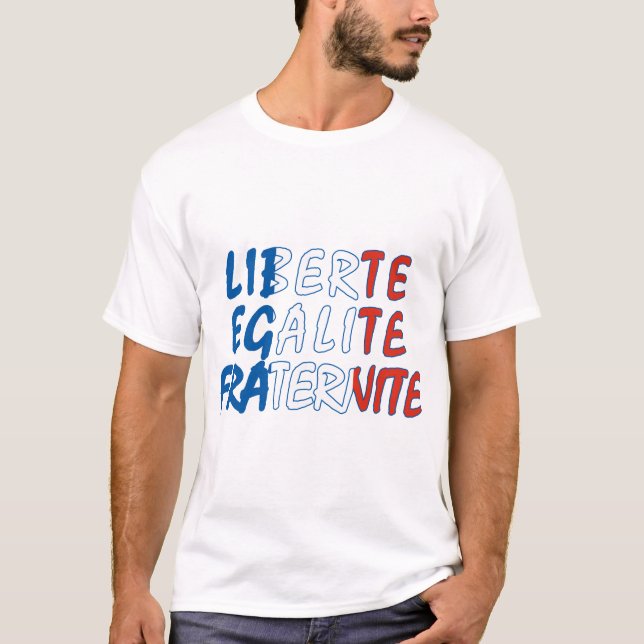 Liberte Egalite Fraternite produkter T-shirt (Framsida)