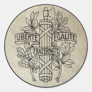 Liberte Egalite, Fraternite Runt Klistermärke