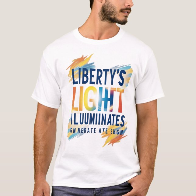 Libertets ljus lyser – Modern inspiration  T Shirt (Framsida)
