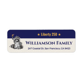 Liberty 250 Raccoon Patriotic Family Return Returadress Etikett
