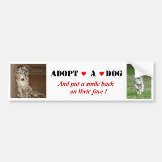 Liberty Adoptera en hund Bildtext på klistermärke