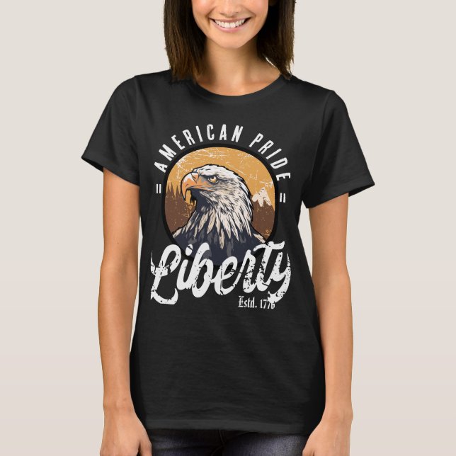 Liberty American Pride Eagle T Shirt (Framsida)