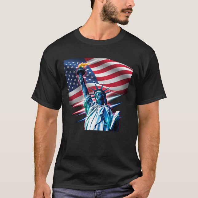 Liberty and Freedom: American Pride T-Shirt (Framsida)
