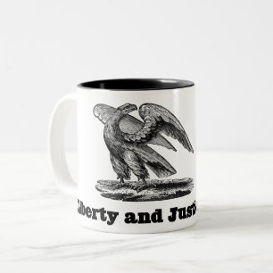 Liberty and Justice Eagle Americana Patriotic Art Två-Tonad Mugg