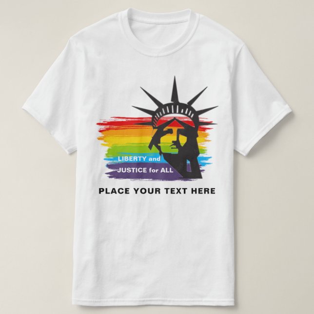 Liberty and Justice for All Gay pride PERSONLIG T Shirt (Design framsida)