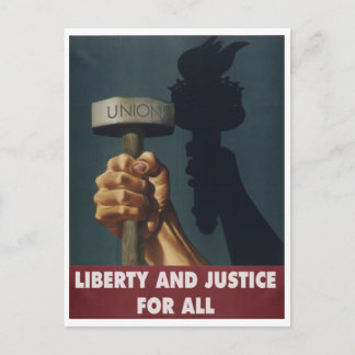 Liberty and Justice for All - Pro-Union Postcard Vykort