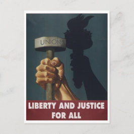 Liberty and Justice for All - Pro-Union Postcard Vykort