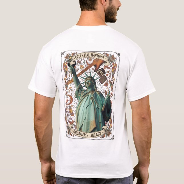 Liberty | Artistic Statue & Dreamer’s Lullaby Grap T Shirt (Baksida)
