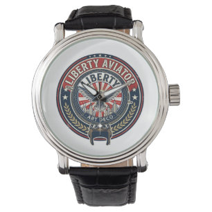 Liberty Aviator Patriotisk Patriotisk Aviation Vin Armbandsur