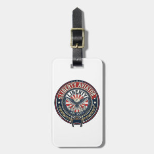 Liberty Aviator Patriotisk Patriotiskt Flyg Vinta Bagagebricka