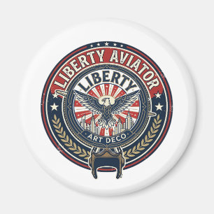 Liberty Aviator Patriotisk Patriotiskt Flyg Vinta Magnet