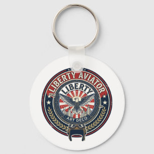 Liberty Aviator Patriotisk Patriotiskt Flyg Vinta Nyckelring