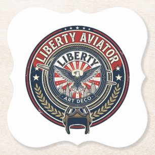 Liberty Aviator Patriotisk Patriotiskt Flyg Vinta Underlägg Papper