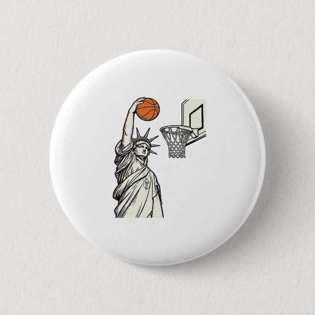 Liberty Basketball Dunk Vintage Gravyr Design_1 Knapp (Framsida)