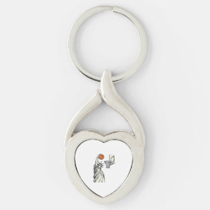 Liberty Basketboll Dunk Vintage Gravyr Design_1 Twisted Heart Silverfärgad Nyckelring