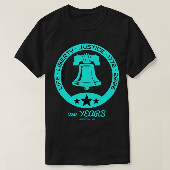 Liberty Bell 250-års emblem, 1776–2026 Edition US T Shirt (Design framsida)