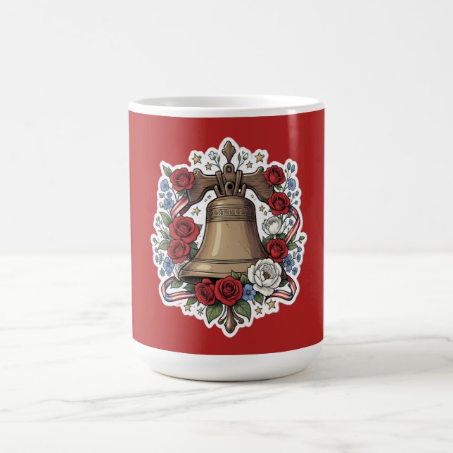 Liberty Bell Blommig Frihet Kaffemugg (Center)