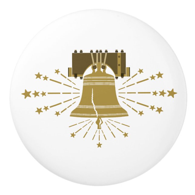 Liberty Bell Guld Illustration Ceramic pull Knopp (Framsidan)