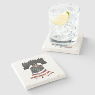 Liberty Bell med amerikansk Flagga Stenunderlägg