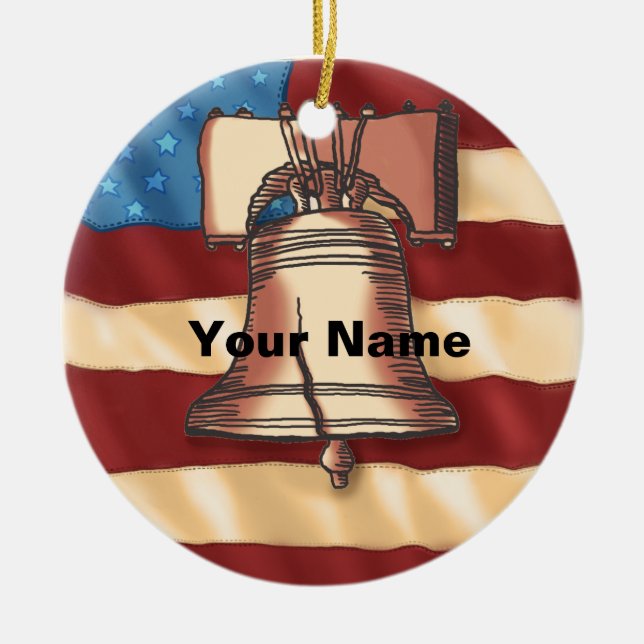 Liberty Bell-ornament Julgransprydnad Keramik (Framsidan)