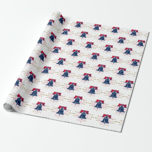 Liberty Bell Red White och Blue Mönster Presentpapper