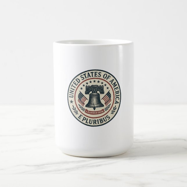 Liberty Bell Seal - Vintage "E Pluribus Unum" Kaffemugg (Center)